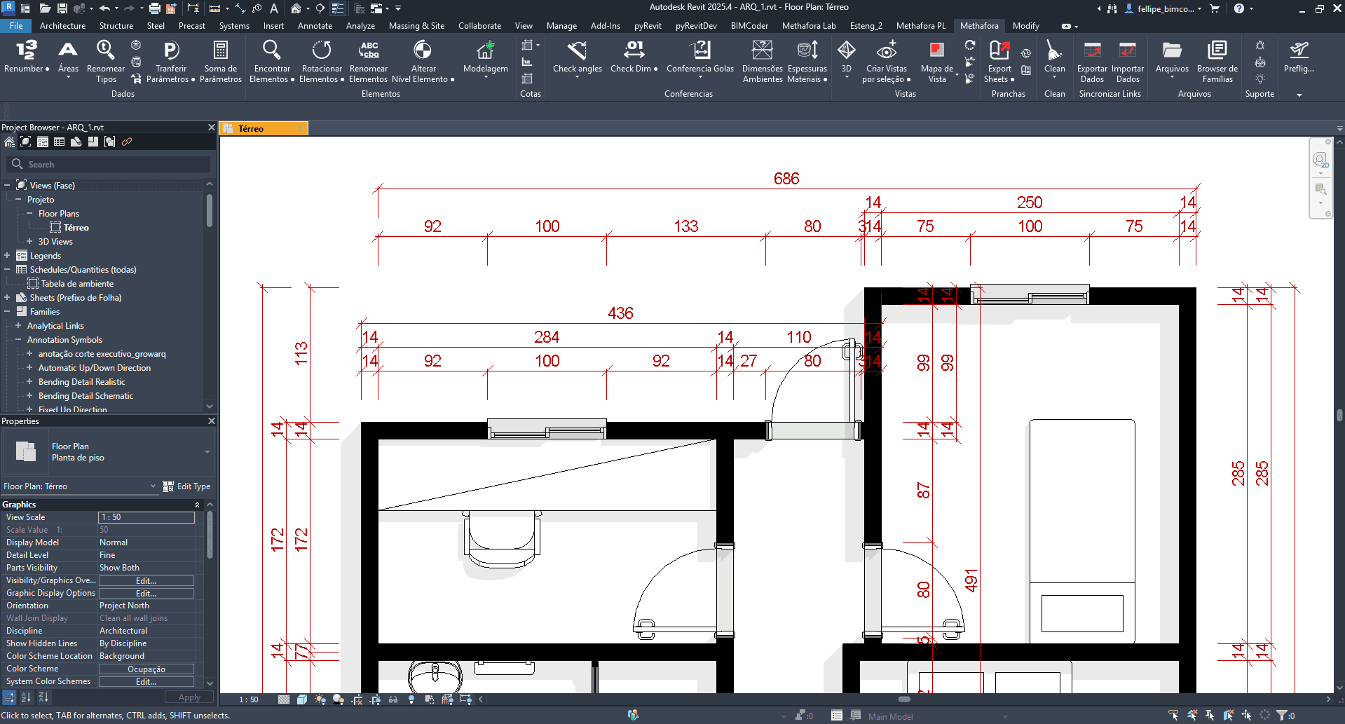 Ferramenta executando no Revit em segundos